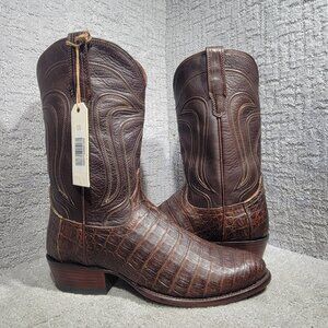 Tecovas The Dillon Men's Size 11.5 D Mahogany Chocolate Caiman Western Boots
